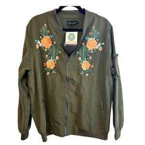 NWT Marigold Kiss Olive Embroidered Jacket XL